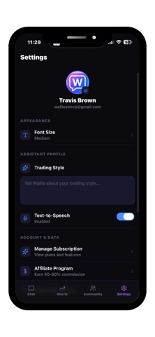 Wallie AI iPhone screenshot