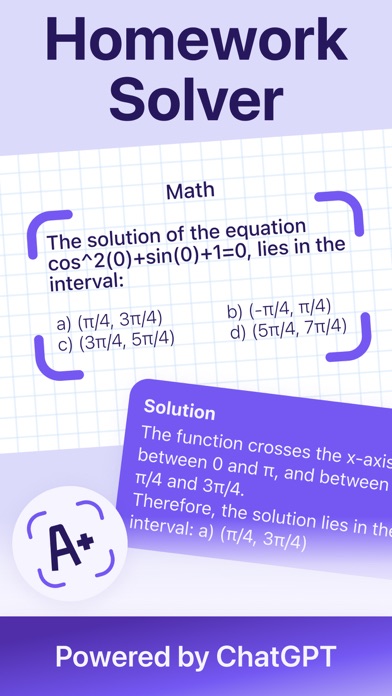 AI Homework Help, Math Solver Screenshot