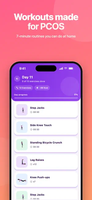PCOS Exercise & Period Tracker screenshot 2