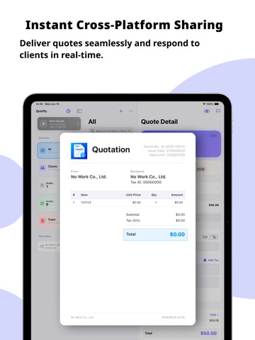 Quotify - Quotation & Invoice iPad screenshot