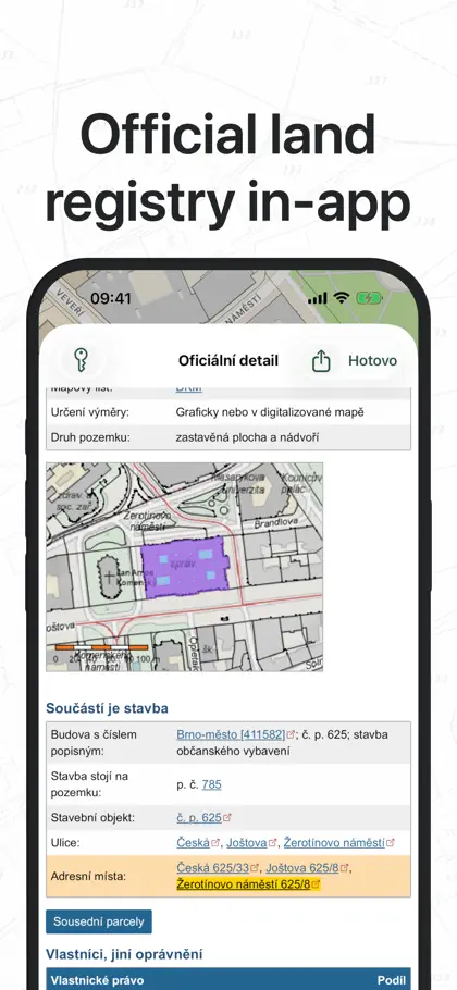 Captura 3 de 6 de Czech Cadastre: Land Registry