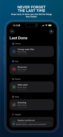 Last Done – Life Tracker Screenshot 1 of 4