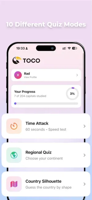 Capitals Quiz – TocoApps screenshot 3