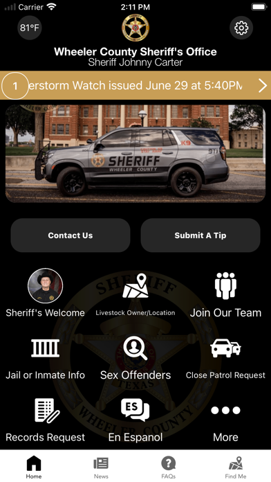 Wheeler County Sheriff TX Screenshot