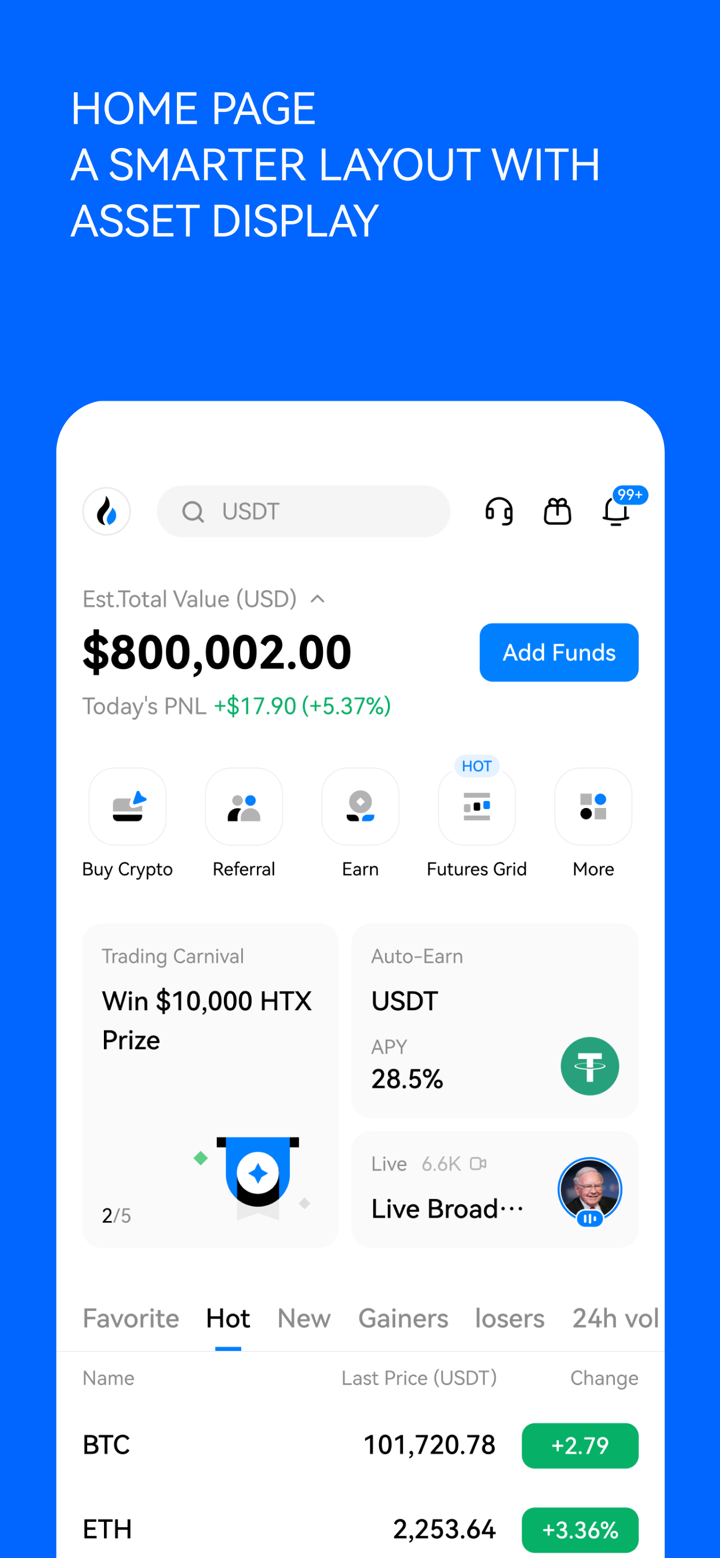 HTX:Buy BTC, Crypto Exchange screenshot 2