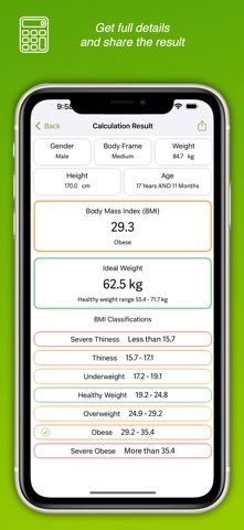 Ideal Weight BMI الوزن المثالي iPhone screenshot