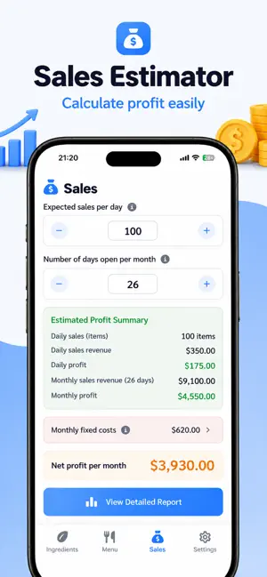 Food Cost - Menu Calculator screenshot 3