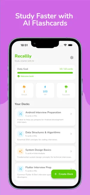 Recallly: AI Flashcards screenshot 1