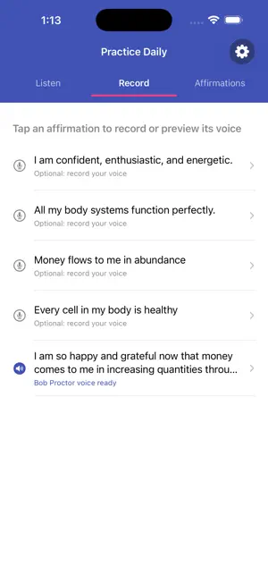 Creation: Voice Affirmations screenshot 2