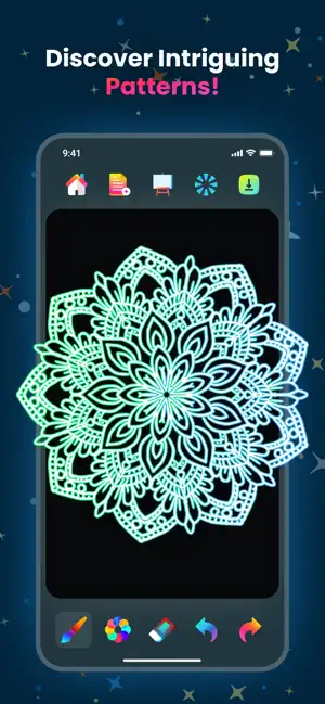 Doodle Magic: Glow Art Drawing iPhone screenshot 2
