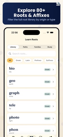 Vocab Roots by ChatStick iPhone screenshot