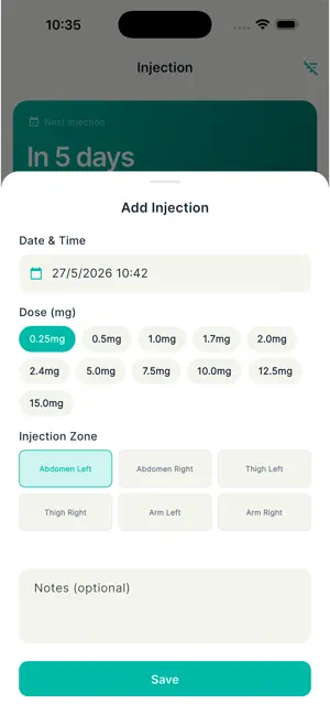 GLPTrack: Shot & Protein Log screenshot 1