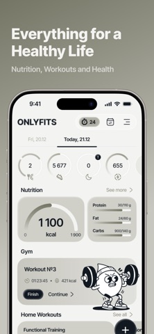 Onlyfits — Workout & Nutrition Screenshot 1 of 8