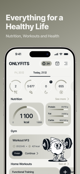 Onlyfits — Workout & Nutrition Screenshot 1 of 8
