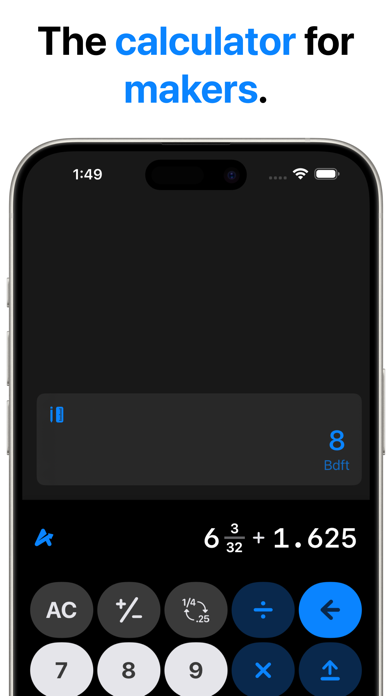 Screenshot #1 pour One16 - Fraction Calculator