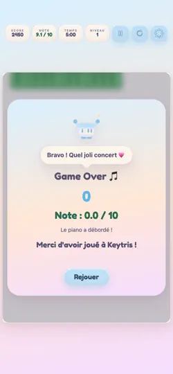 Capture d'écran de Keytris sur iPhone 6