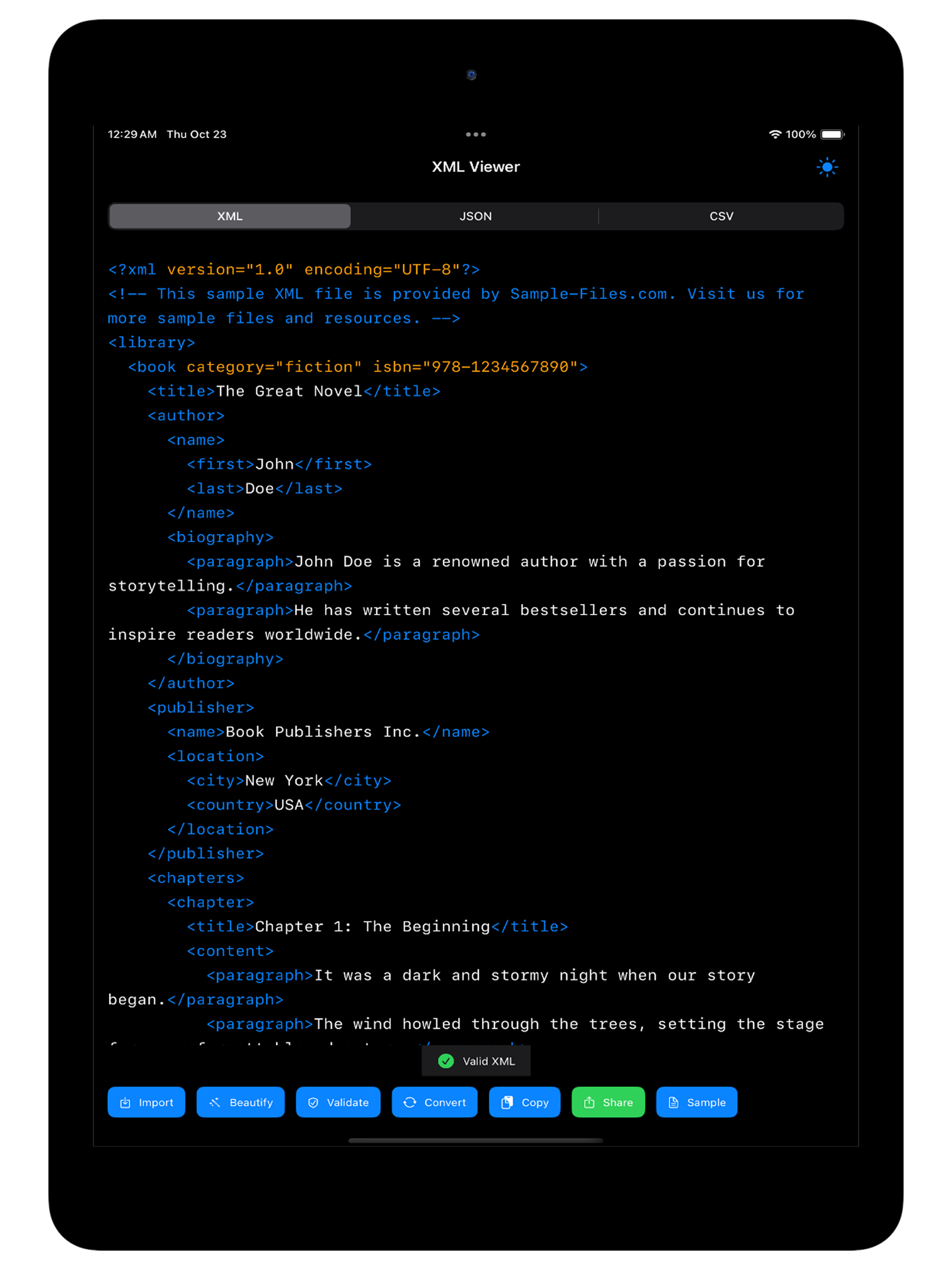 XML Viewer: Editor & Formatter