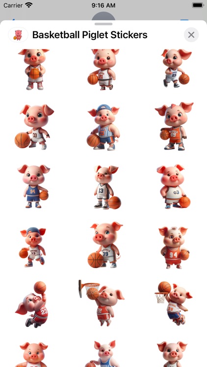 Basketball Piglet Stickers