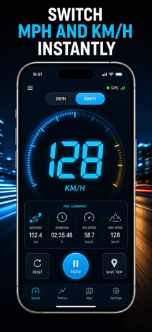 GPS Speedometer: HUD & Trips Screenshot 2 of 10