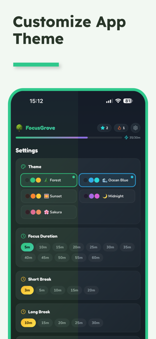 Focus Grove - Pomodoro Timer Screenshot 4 of 6