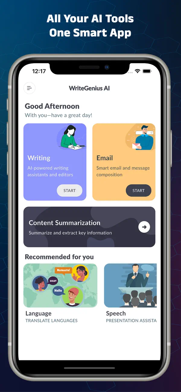 Screenshot #1 pour WriteGenius AI – Writing Tools