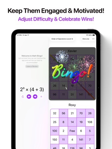 Math Bingo: Homeschool & Class iPad screenshot