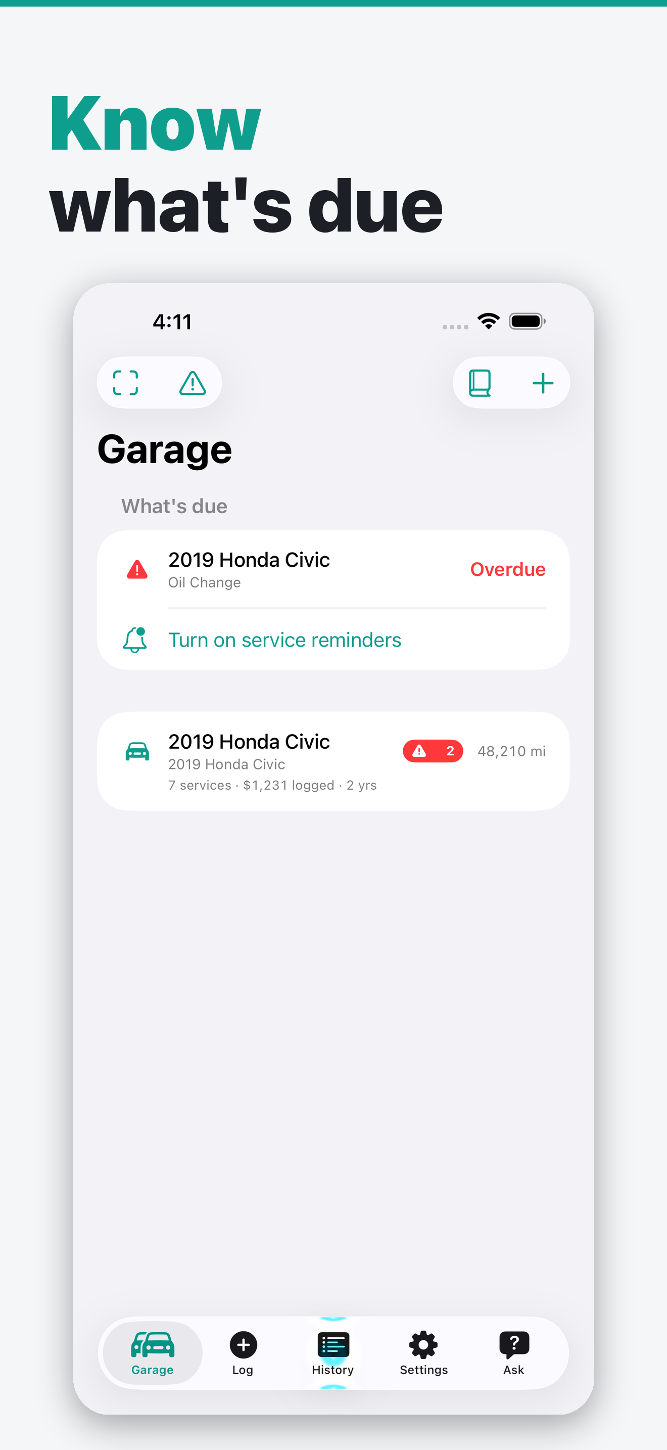 Servlog: Car Maintenance Log