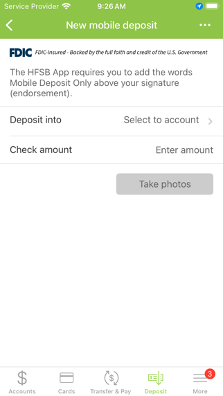 Huntington Fed. Savings Bank Screenshot