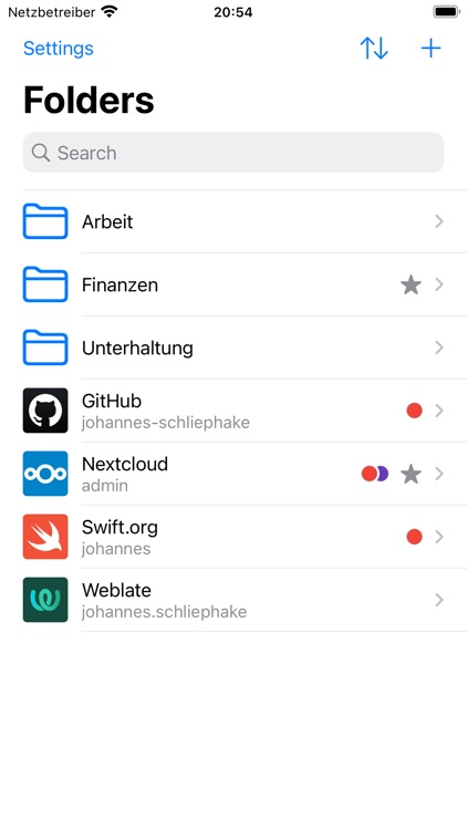 Passwords for Nextcloud