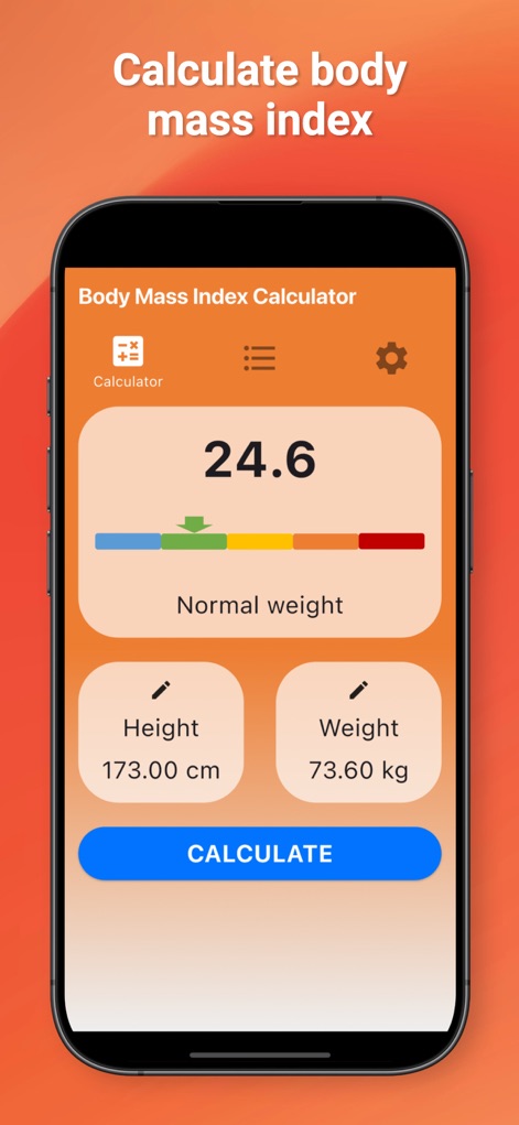 Body Mass Index Calculator App - Medical App | MWM