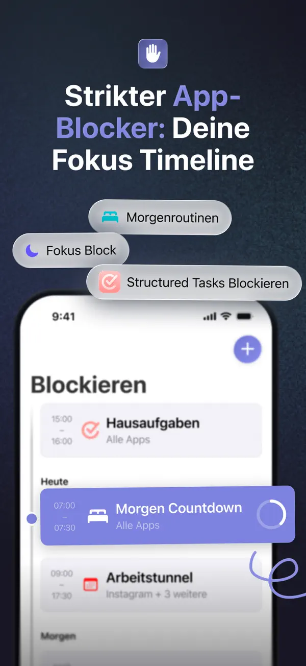 one sec | App Zeitlimit Sperre iPhone App Screenshot 5 – Produktivität