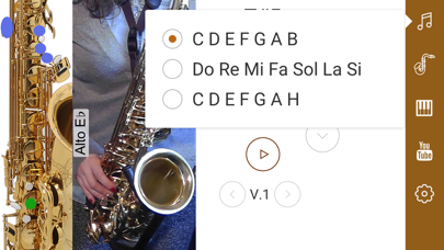 2D Saxophone Fingering Chart Screenshot