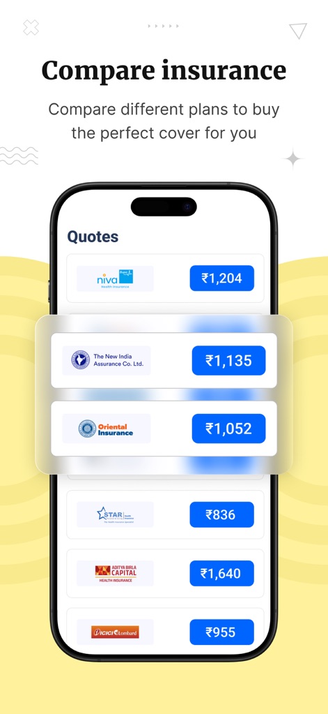 Policybazaar - Buy Insurance - Users can effortlessly compare quotes from multiple insurance providers and view clear pricing details to make informed decisions.