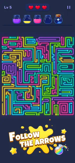 Arrow Rush: Water Color Sort screenshot 1