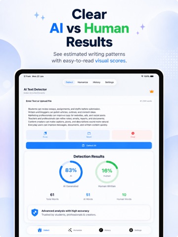 AI Detector & Humanizer AIFiND iPad screenshot