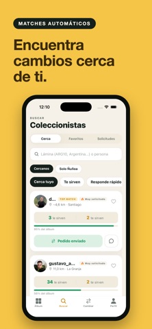 Repe: cambia láminas repetidas iPhone screenshot