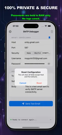 Capture d'écran de MailCheck: SMTP Test & Debug sur iPhone 4