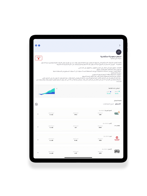EvaStocks iPad screenshot