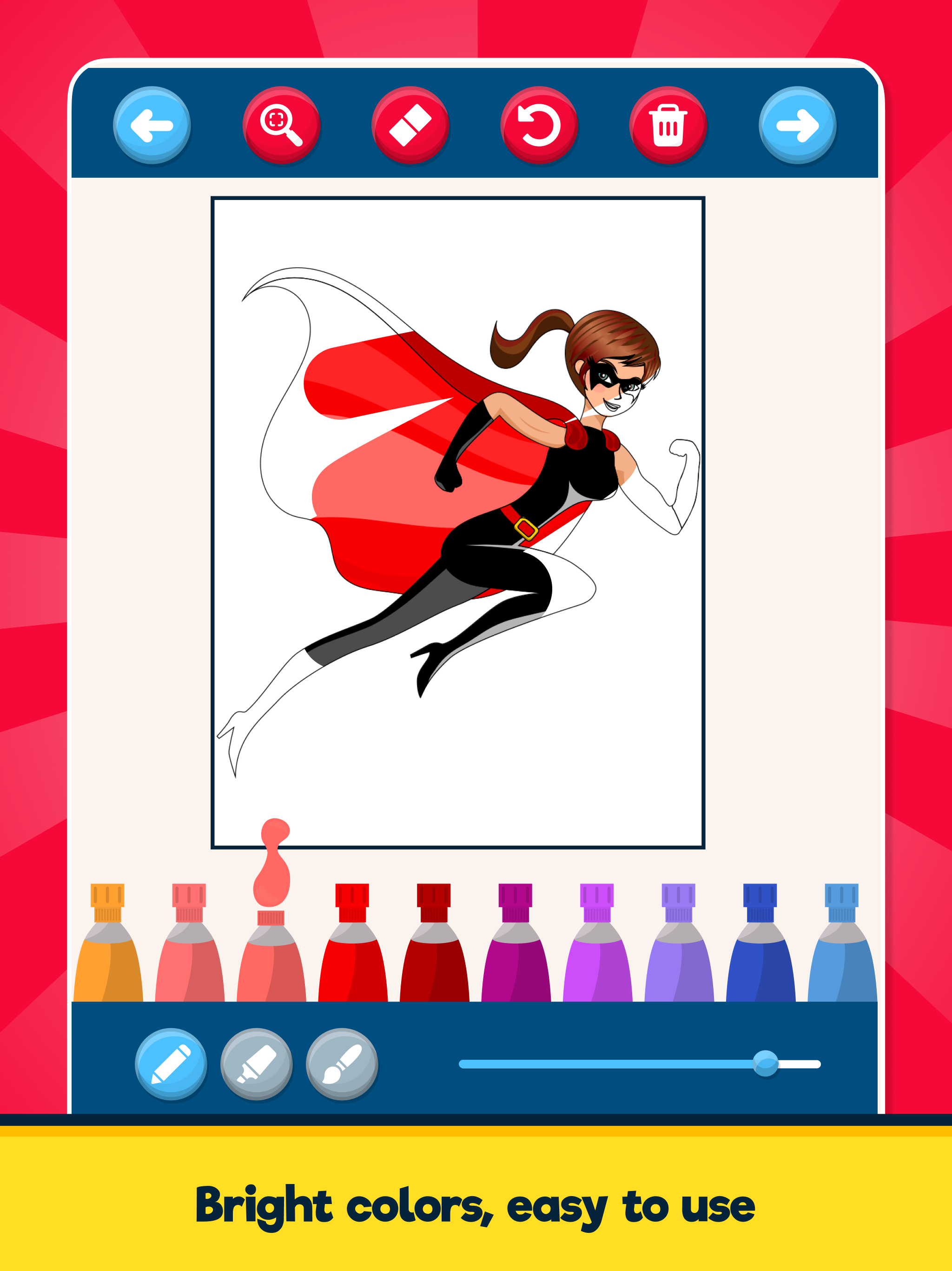 Super heroes drawing pages app