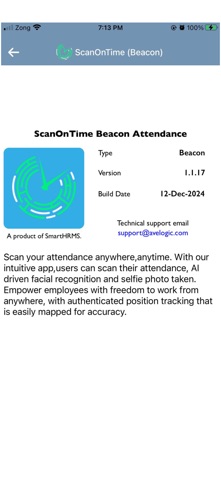 ScanOnTime Beacon Attendance iPhone screenshot
