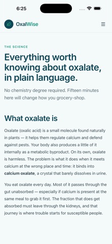 OxalWise — Oxalate Tracker iPhone screenshot