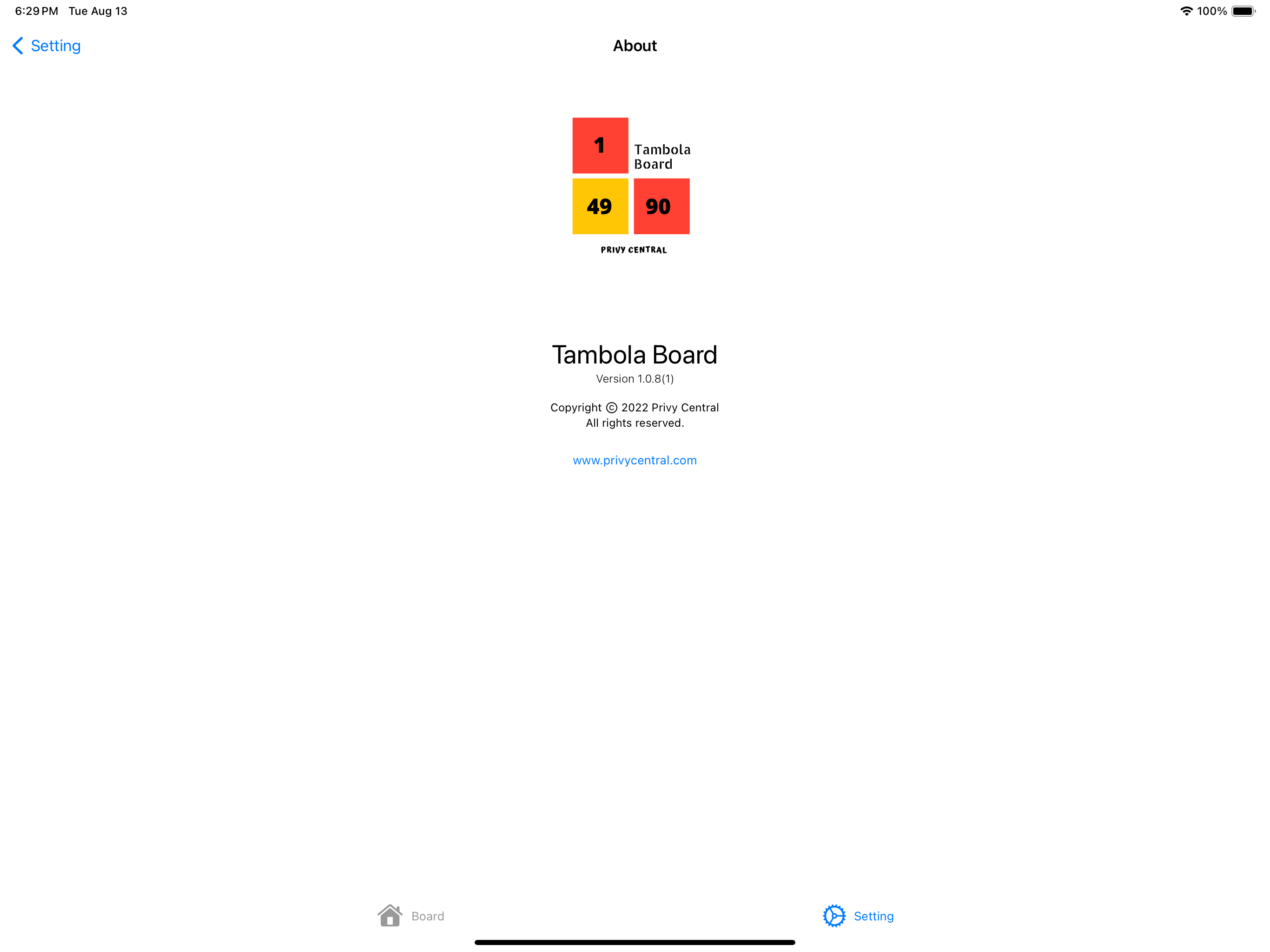 Tambola Board