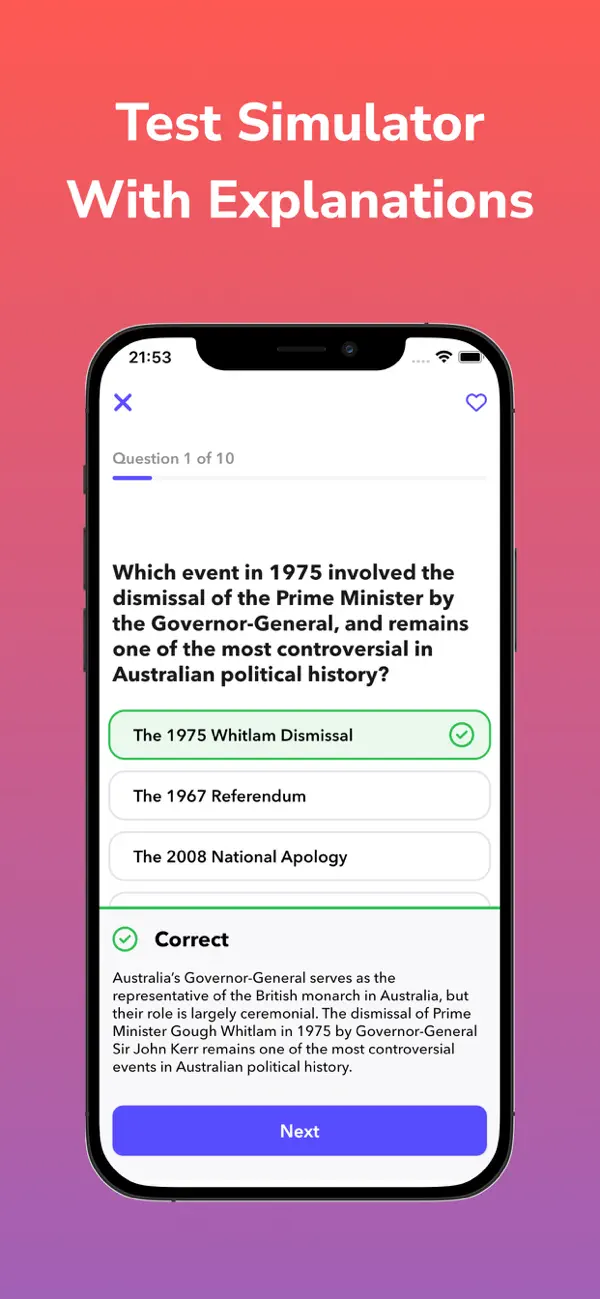 Screenshot #2 pour AU Citizenship Test Prep 2025