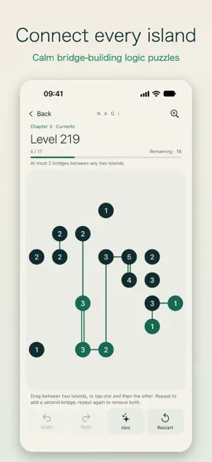 NAGI: Hashi Bridges Puzzle screenshot 1