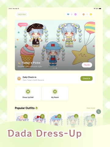 Dada Dress-Up - Girl stickers iPad screenshot