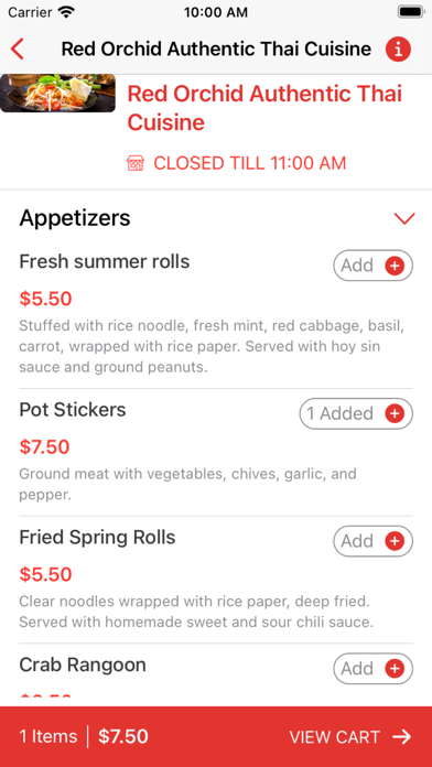 Red Orchid - Thai Cuisine Screenshot