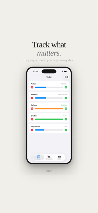 nutrx - Nutrient Tracker Screenshot 1 of 9