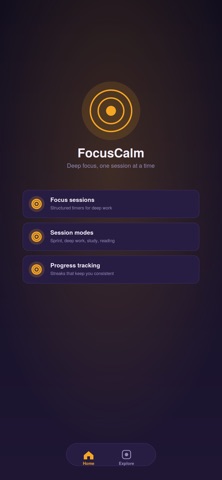 FocusCalm iPhone screenshot