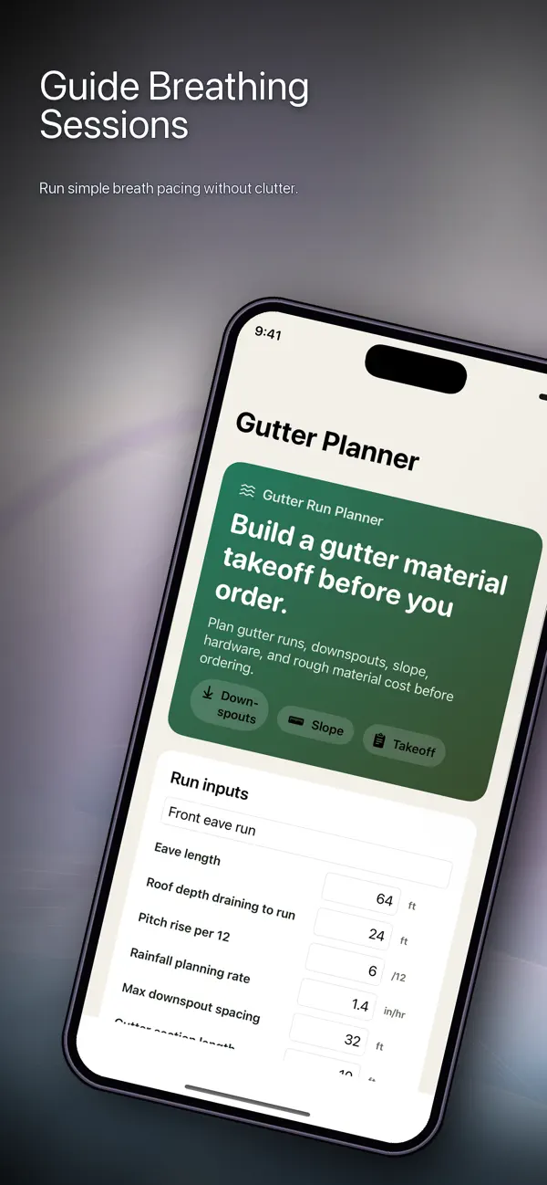 Screenshot #1 pour Gutter Run Planner