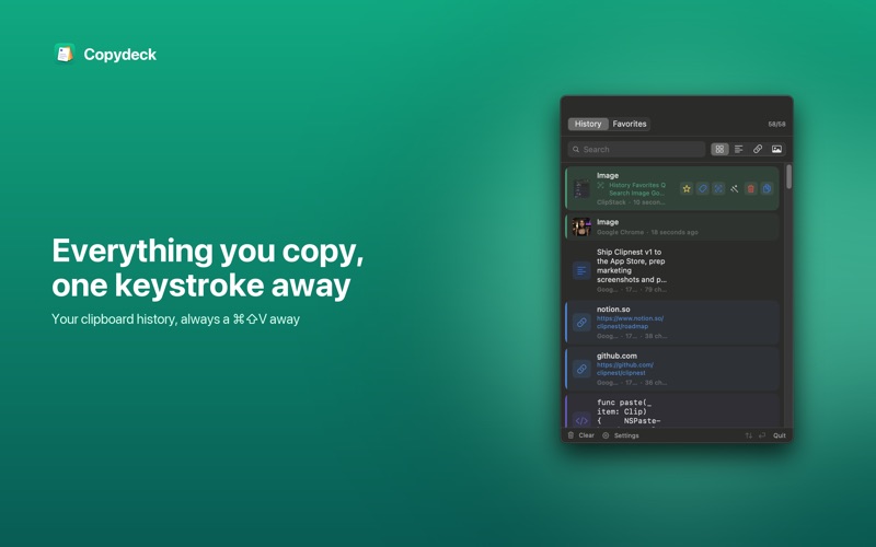 Copydeck – Clipboard Manager iPhone screenshot